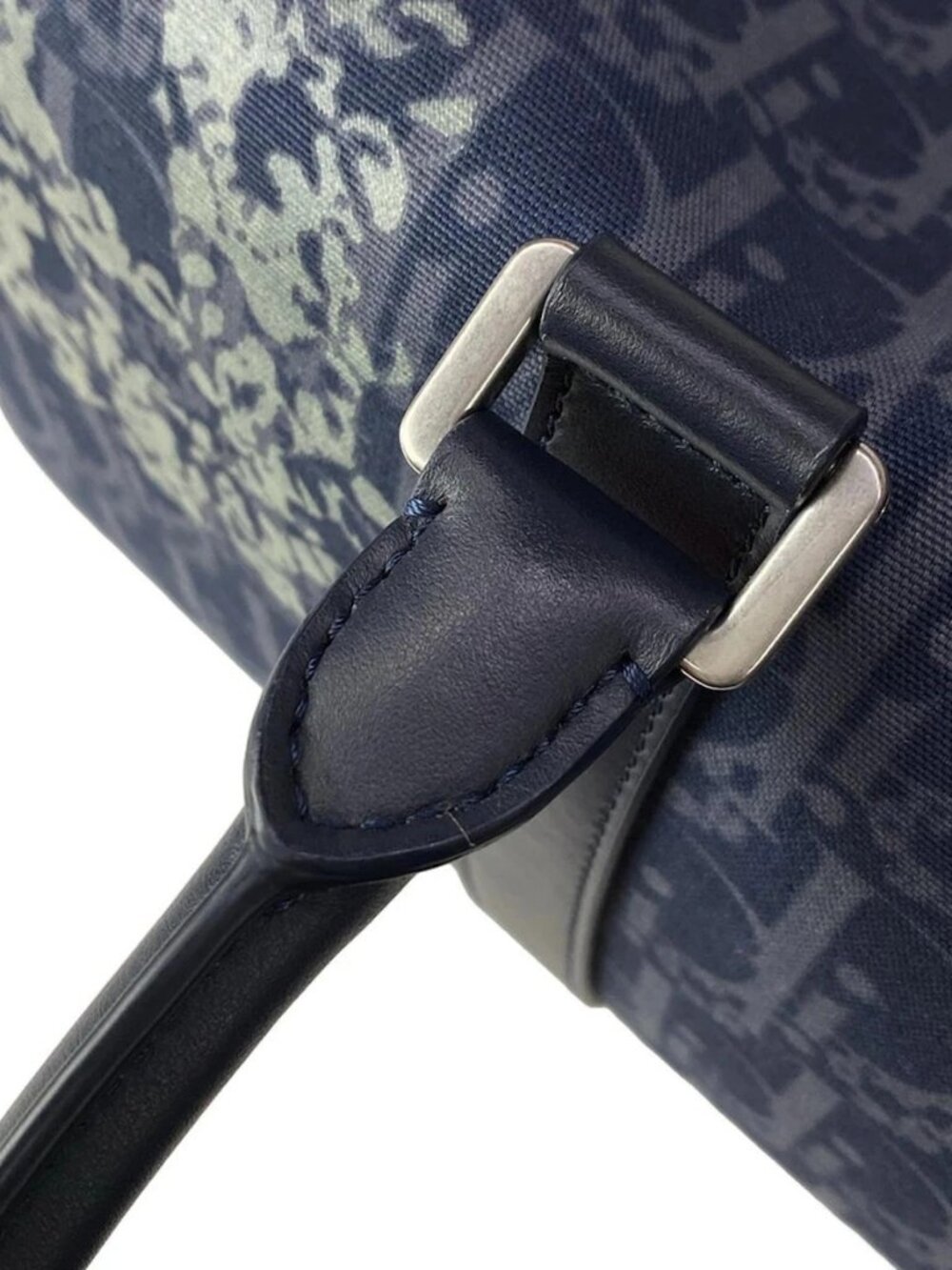 DIOR/ChristianDior Rango 50 Navy Dark Navy Multi Canvas Leather Boston Bag - Picture 8 of 13